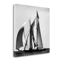 20" Black and White Sailboat Giclee Wrap Canvas Wall Art