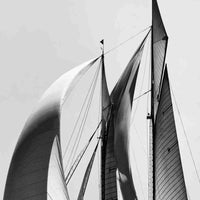 24" Black and White Sailboat Giclee Wrap Canvas Wall Art