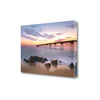 29" Majestic Coastal Ocean Pier Giclee Wrap Canvas Wall Art