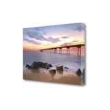 29" Majestic Coastal Ocean Pier Giclee Wrap Canvas Wall Art