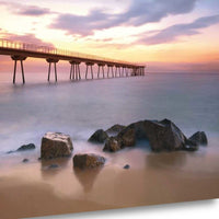 29" Majestic Coastal Ocean Pier Giclee Wrap Canvas Wall Art