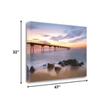 47" Majestic Coastal Ocean Pier Giclee Wrap Canvas Wall Art