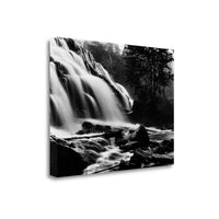 28" Black and White Photograph of Waterfall Gallery Wrap Canvas Wall Art