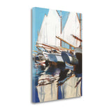 21" Fun and Vibrant Sailboats Giclee Wrap Canvas Wall Art