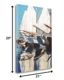 21" Fun and Vibrant Sailboats Giclee Wrap Canvas Wall Art