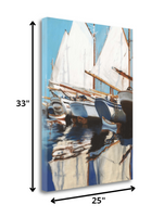 25" Fun and Vibrant Sailboats Giclee Wrap Canvas Wall Art