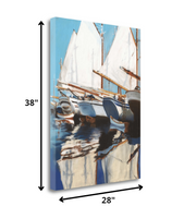 28" Fun and Vibrant Sailboats Giclee Wrap Canvas Wall Art