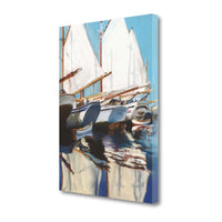 35" Fun and Vibrant Sailboats Giclee Wrap Canvas Wall Art