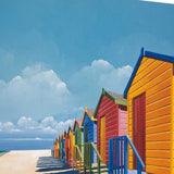 31" Bright Beach Huts Giclee Print on Gallery Wrap Canvas Wall Art