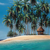 47" Beach Shack on an Island Giclee Wrap Canvas Wall Art