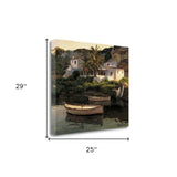 29" Summer Inspired Soft Coastal Town Gallery Wrap Canvas Wall Art