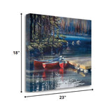 23" Three Red Boats Giclee Wrap Canvas Wall Art