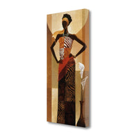 Women with Pattern Dress Giclee Wrap Canvas Wall Art