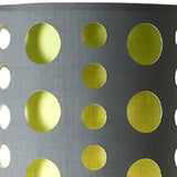 66" Steel Novelty Floor Lamp With Gray And Green Drum Shade