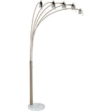 Dull Gold Metal Floor Lamp with Five Adjustable Swing Arms