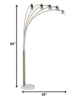 Dull Gold Metal Floor Lamp with Five Adjustable Swing Arms