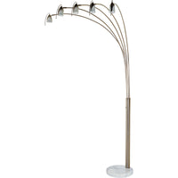 Dull Gold Metal Floor Lamp with Five Adjustable Swing Arms