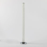 49" White Column Floor Lamp With Clear Drum Shade