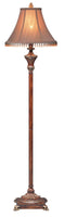 60" Brown Traditional Floor Lamp With Brown Empire Shade with Beads