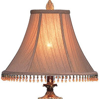 60" Brown Traditional Floor Lamp With Brown Empire Shade with Beads