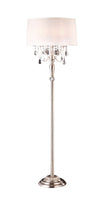 Glamorous Silver and Faux Crystal Candleabra Metal Floor Lamp