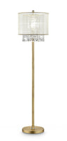 Primo Gold Finish Floor Lamp with Crystal Accents and White Shade