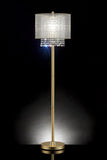 Primo Gold Finish Floor Lamp with Crystal Accents and White Shade