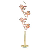 Contemporary Gold Glass Floral Table Lamp