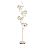 Contemporary White Glass Floral Table Lamp