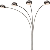 Four Light Curved Black Floor Lamp