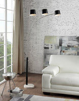 Black Metal Three Light Floor Lamp