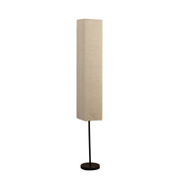 63" Black Column Floor Lamp With Off White Rectangular Paper Shade