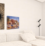 24" Coastal Beach Front Cafés and Shops Print on Gallery Wrap Canvas Wall Art