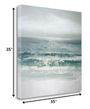 35" Gushing Ocean Waves Giclee Wrap Canvas Wall Art