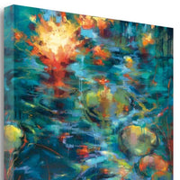 17" Abstract Colorful Pond 1 Giclee Wrap Canvas Wall Art