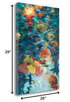 20" Abstract Colorful Pond 2 Giclee Wrap Canvas Wall Art