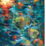 33" Abstract Colorful Pond 5 Giclee Wrap Canvas Wall Art
