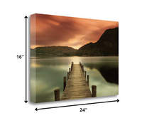 24" Gorgeous Sunset over the Lake Giclee Wrap Canvas Wall Art