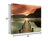 34" Gorgeous Sunset over the Lake Giclee Wrap Canvas Wall Art