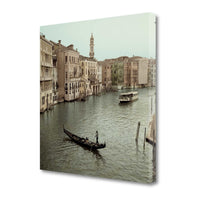 25" Venetian Grand Canals with GondolaGiclee Wrap Canvas Wall Art.