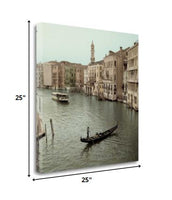 25" Venetian Grand Canals with GondolaGiclee Wrap Canvas Wall Art.