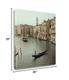 25" Venetian Grand Canals with GondolaGiclee Wrap Canvas Wall Art.