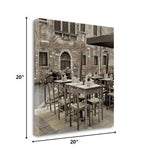 20" Authentic Venetian Café Giclee Wrap Canvas Wall Art