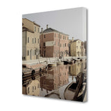 20" Vintage Coastal Town by the Canal Gallery Wrap Canvas Wall Art