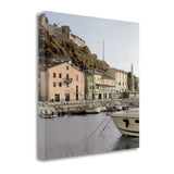 20" Picturesque Tuscan Harbour Giclee Wrap Canvas Wall Art