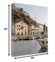 25" Picturesque Tuscan Harbour Giclee Wrap Canvas Wall Art