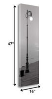 47" Vintage Black and White Lamppost  Giclee Wrap Canvas Wall Art