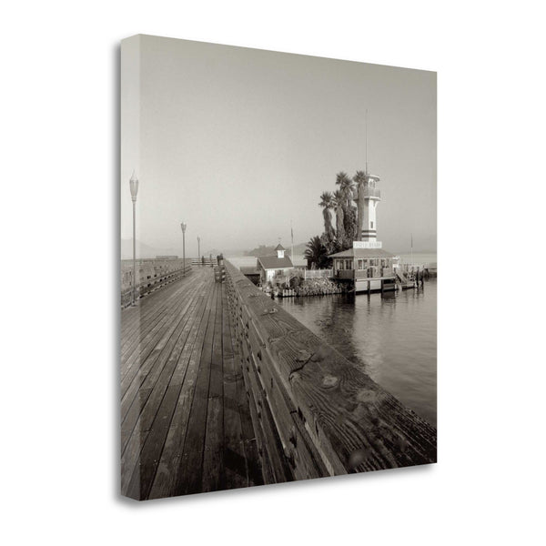 Black and White Beach Pier 1 Giclee Wrap Canvas Wall Art