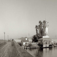 Black and White Beach Pier 2 Giclee Wrap Canvas Wall Art