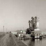 Black and White Beach Pier 2 Giclee Wrap Canvas Wall Art